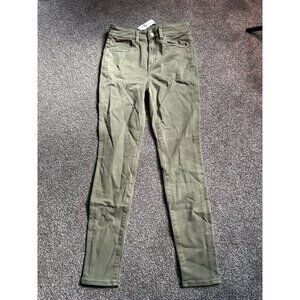 American Eagle Super Stretch Jegging Olive Green Size 4 NWT High Rise